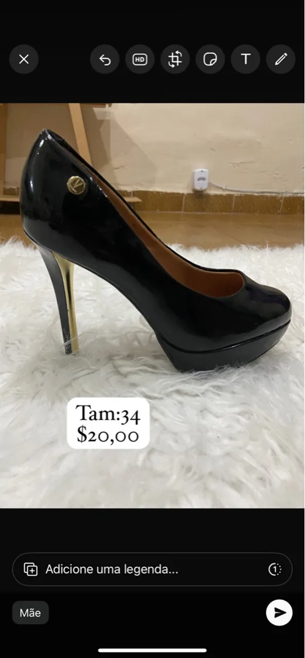 Sapato Salto Alto Feminino Preto - Tamanho 34