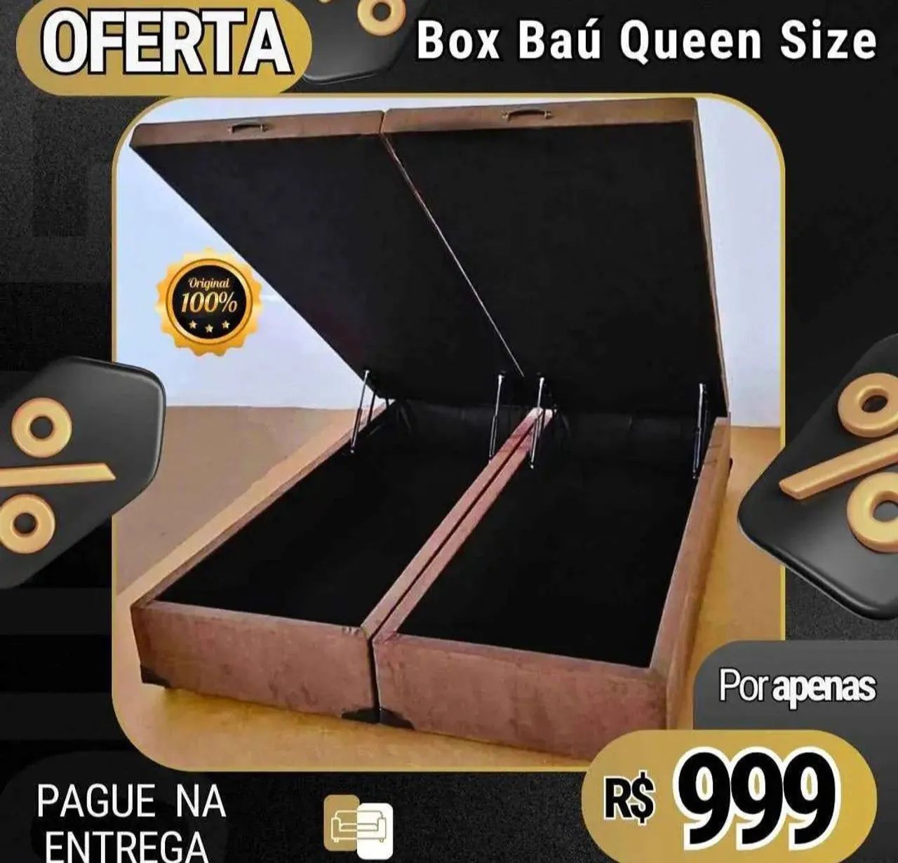 ?Promoção? Box Baú Queen Size a Pronta Entrega 