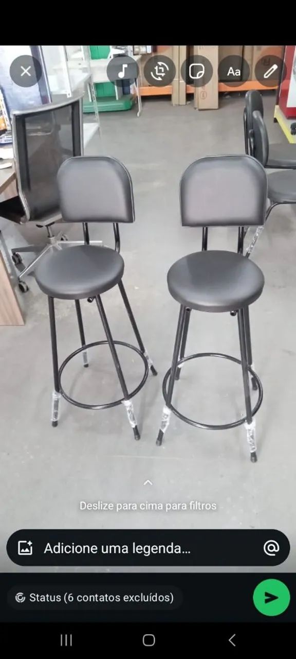 Cadeiras para caixa e banquetas altas * 