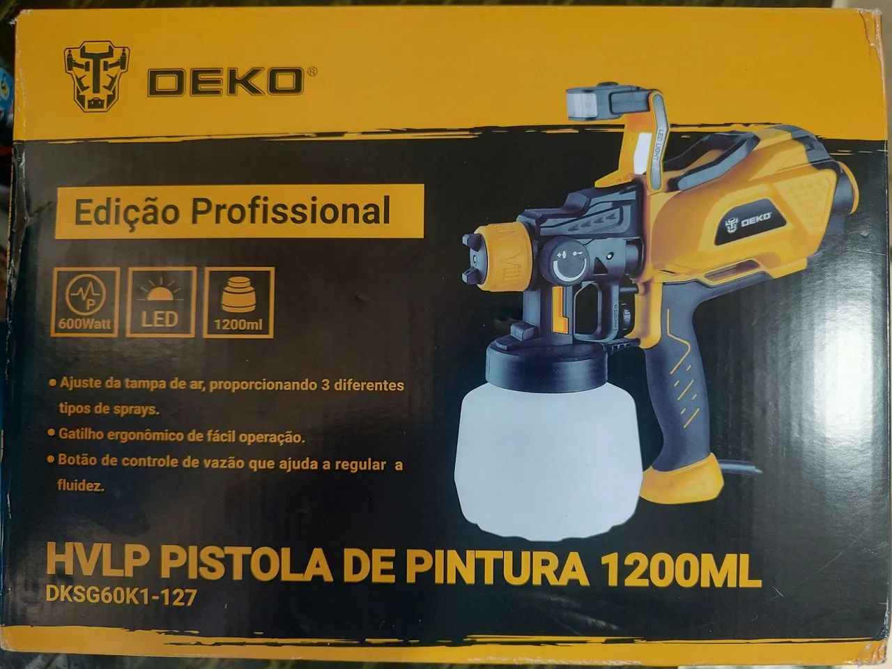 Pistola de Pintura HVLP 1200ml Deko - Profissional!