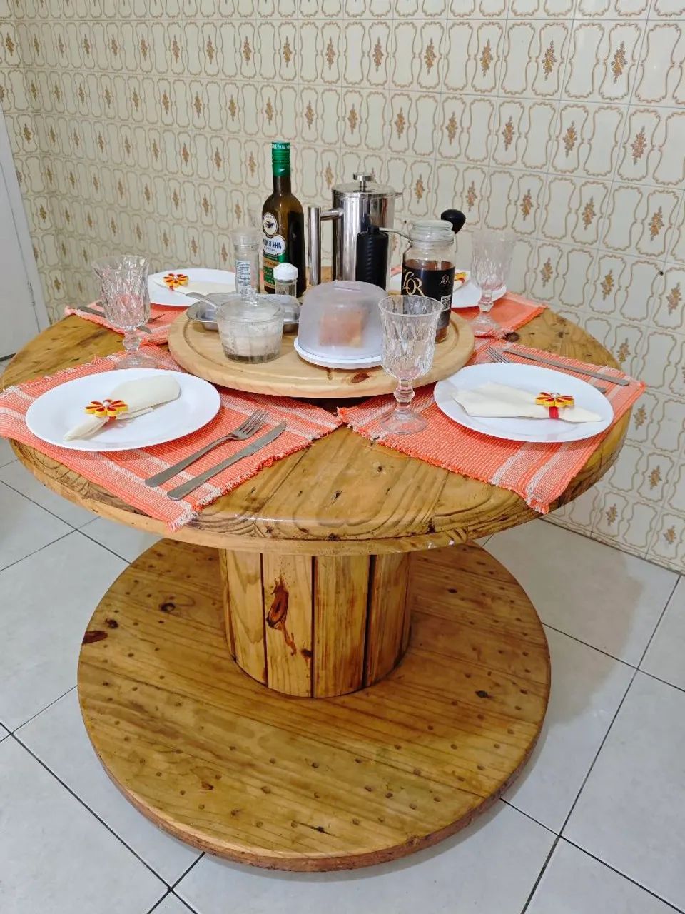 Mesa Carretel de Madeira - Foto 4