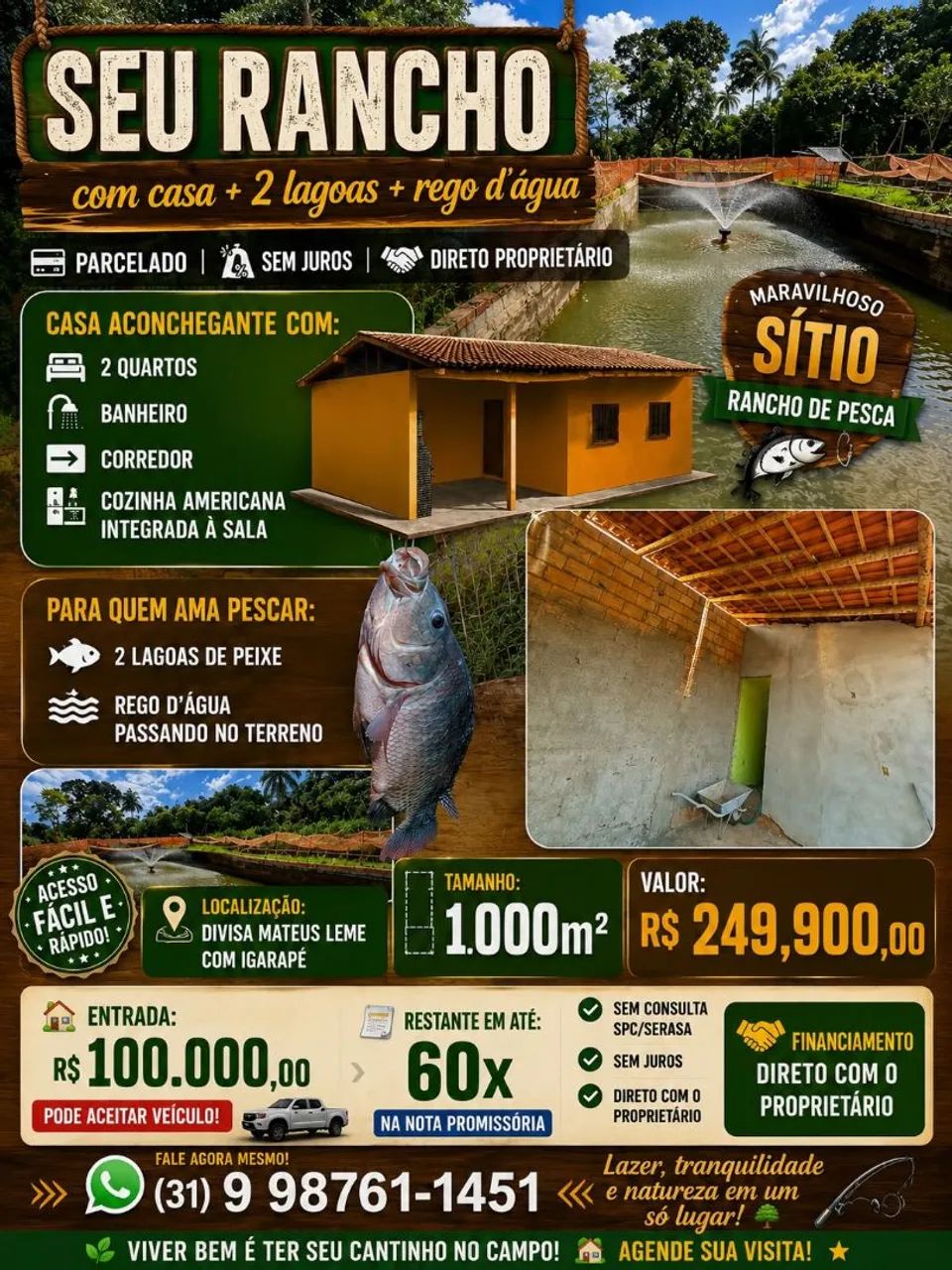 Rancho com lagoa 