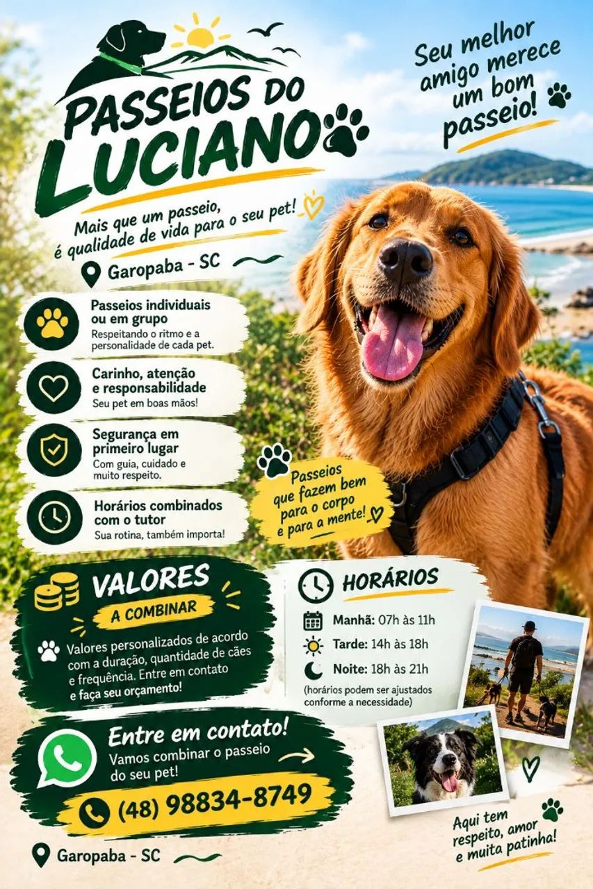 Passeador de Cães em Garopaba | Passeios com Carinho