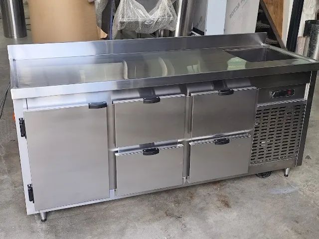 Balcão Refrigerado 2850mm 5 Portas Inox Alta Capacidade (Direto de Fábrica)