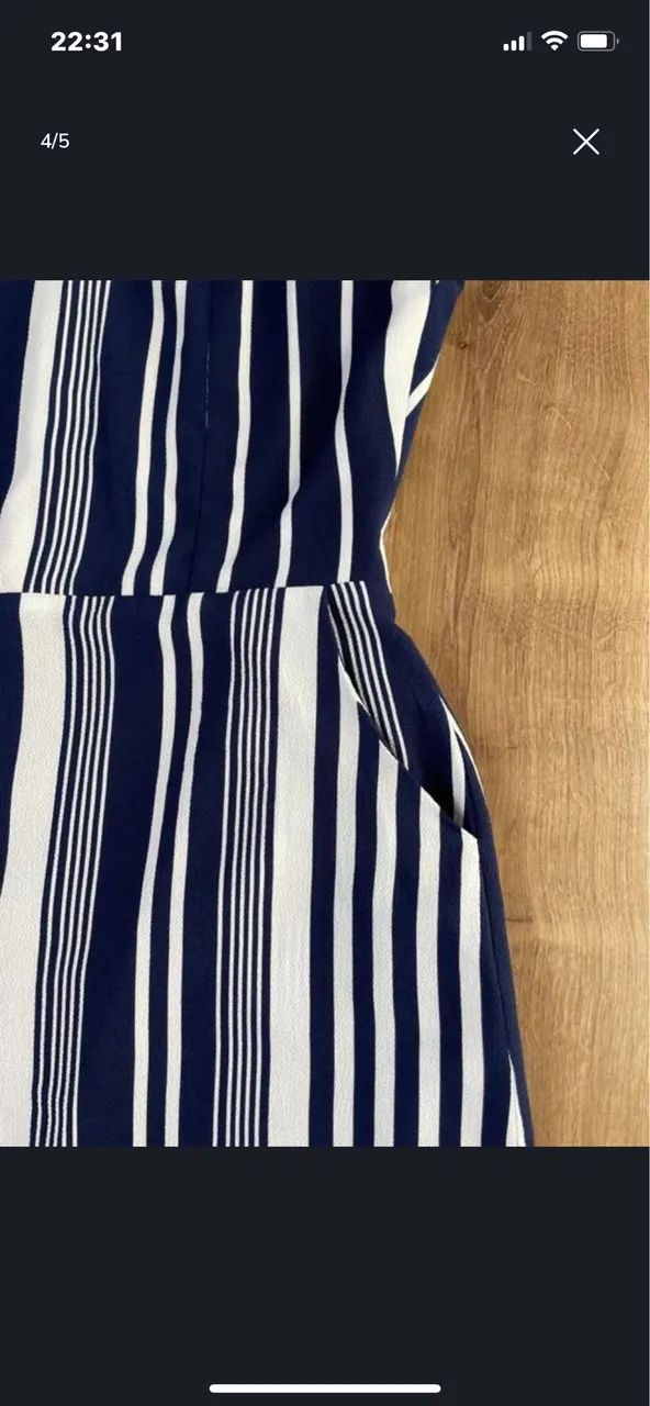 Vestido tam PP listras azul e branco Cia da Roupa - Foto 4