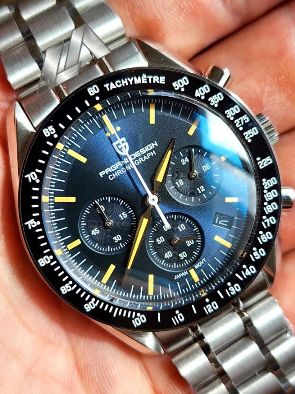 Relógio Pagani Design Moon Azul Speedmaster PD-1701 007