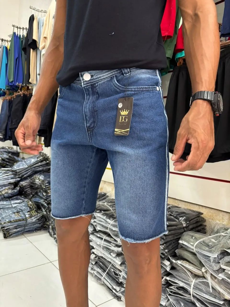 Bermudas jeans casuais  - Foto 3