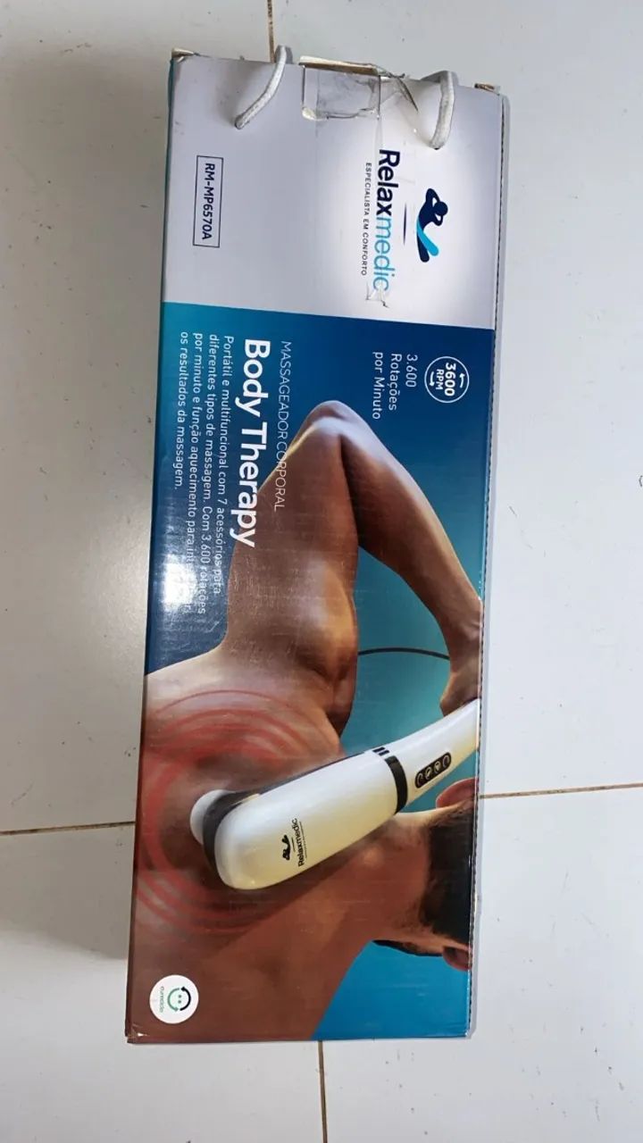Massageador Elétrico Corporal Portátil Body Therapy Com 7 Acessórios