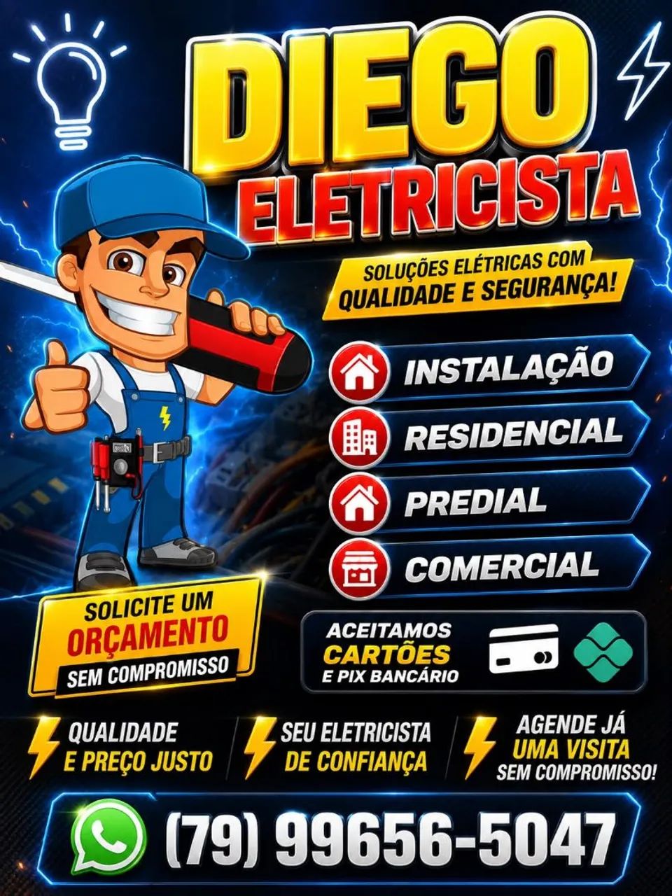 Eletricista instalador  Residencial e Predial e comercial 