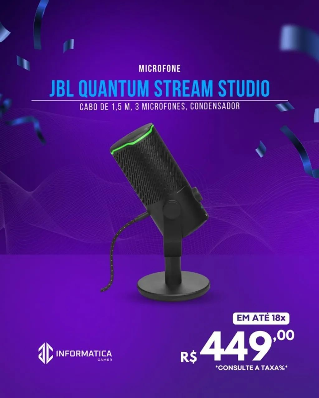 MICROFONE JBL QUANTUM STREAM STUDIO