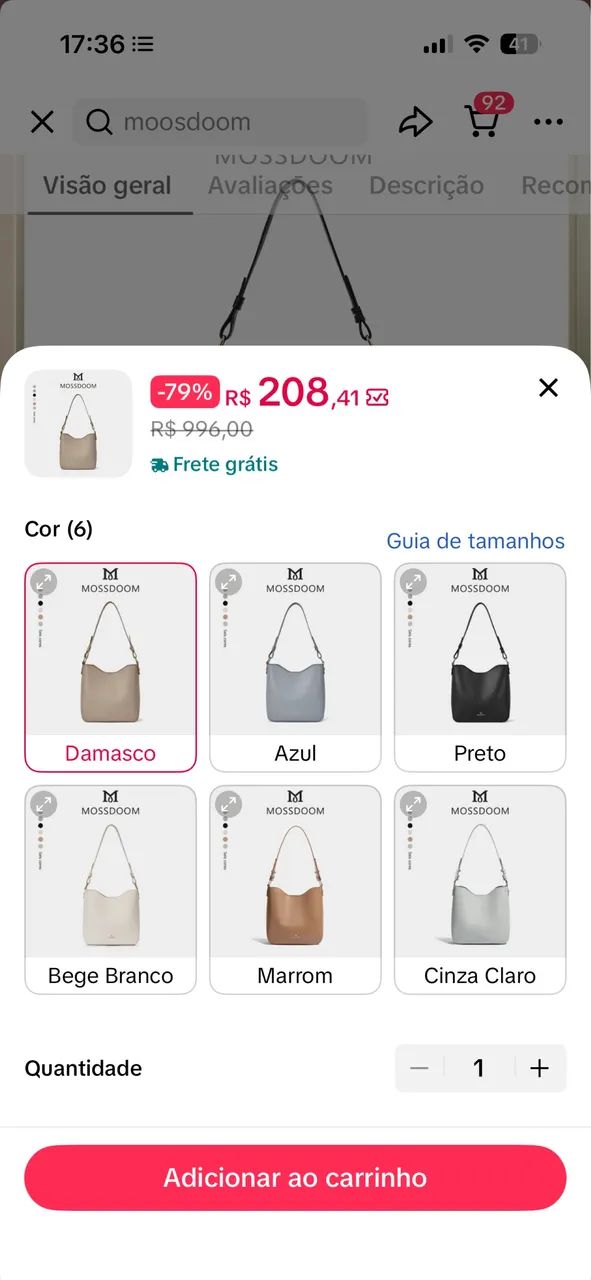 Bolsa MossDoom Rhini. Febre do tiktok - Foto 5