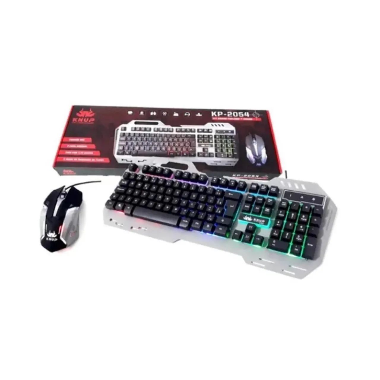 TECLADO E MOUSE USB GAMER COM FIO KP-2054 - Foto 2