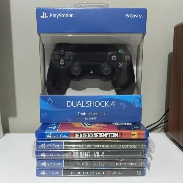 Combo Jogos e controle Playstation 4