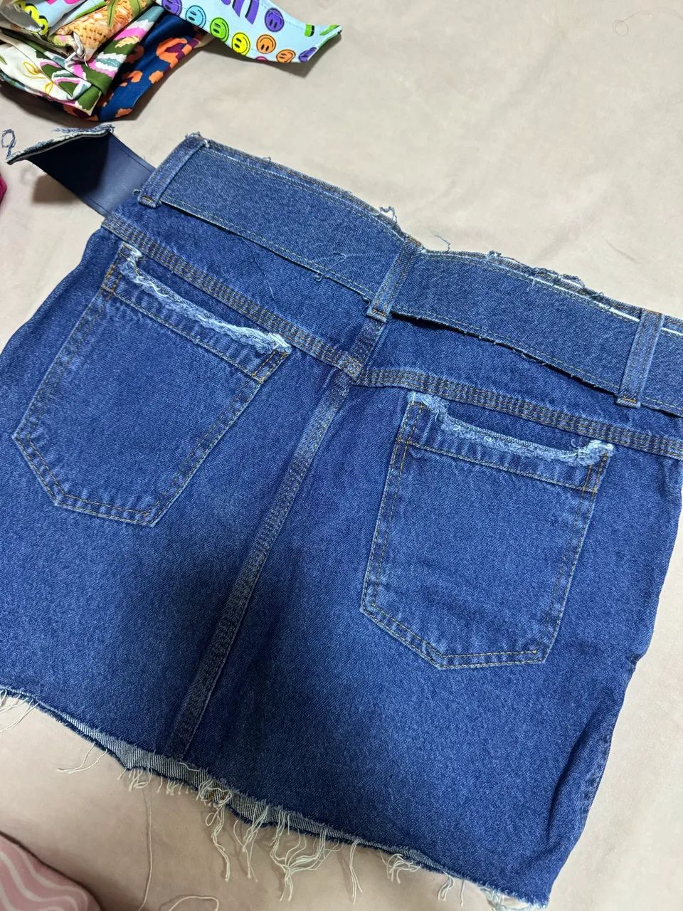 Saia jeans com cinto  - Foto 2