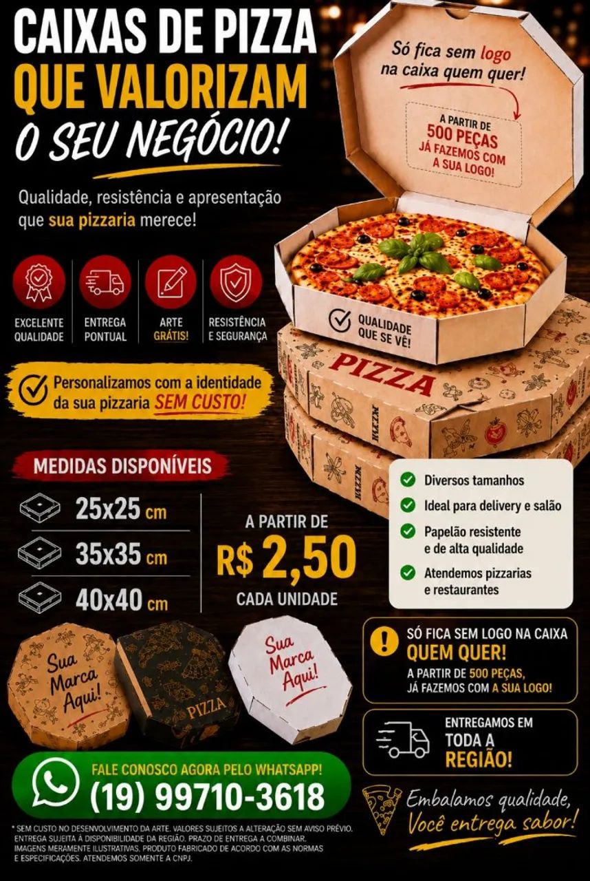Caixa pizza oitavada
