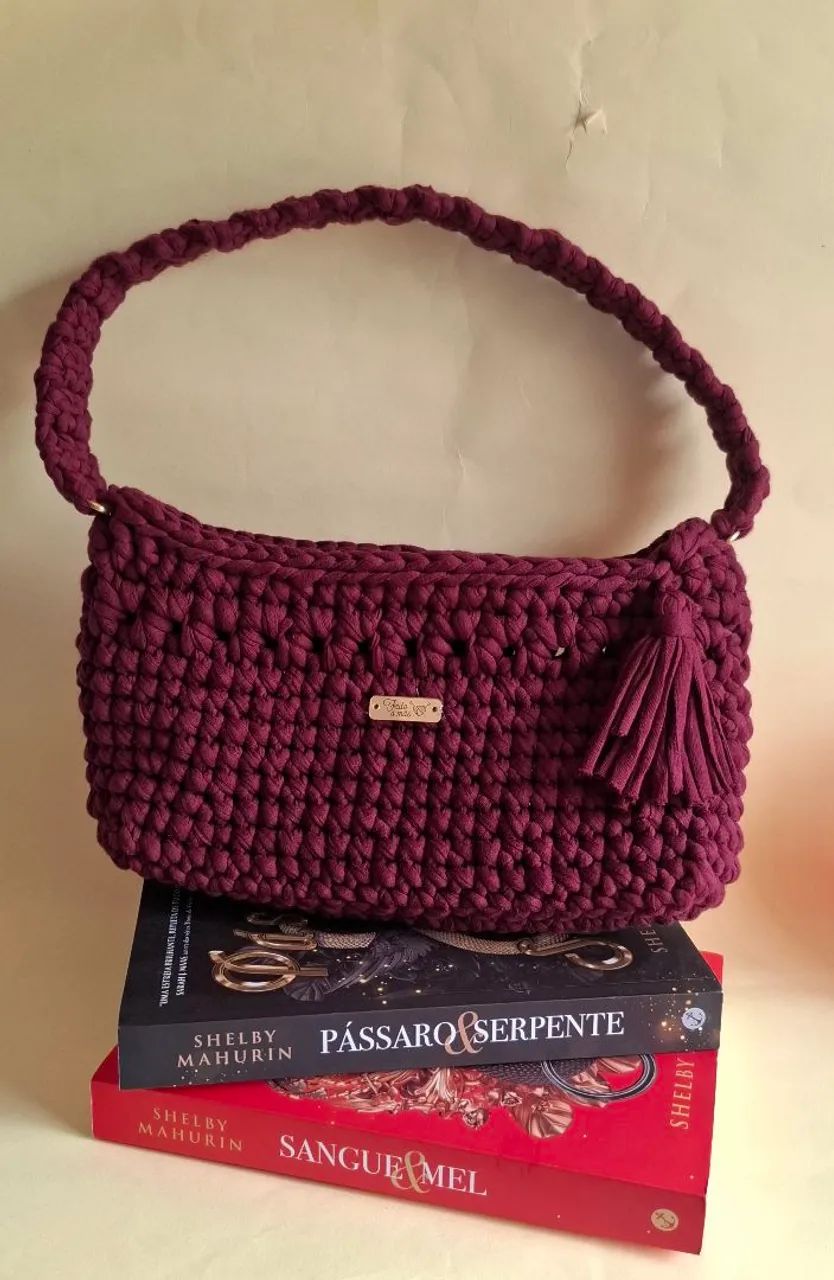 Bolsas de crochê de malha  - Foto 5