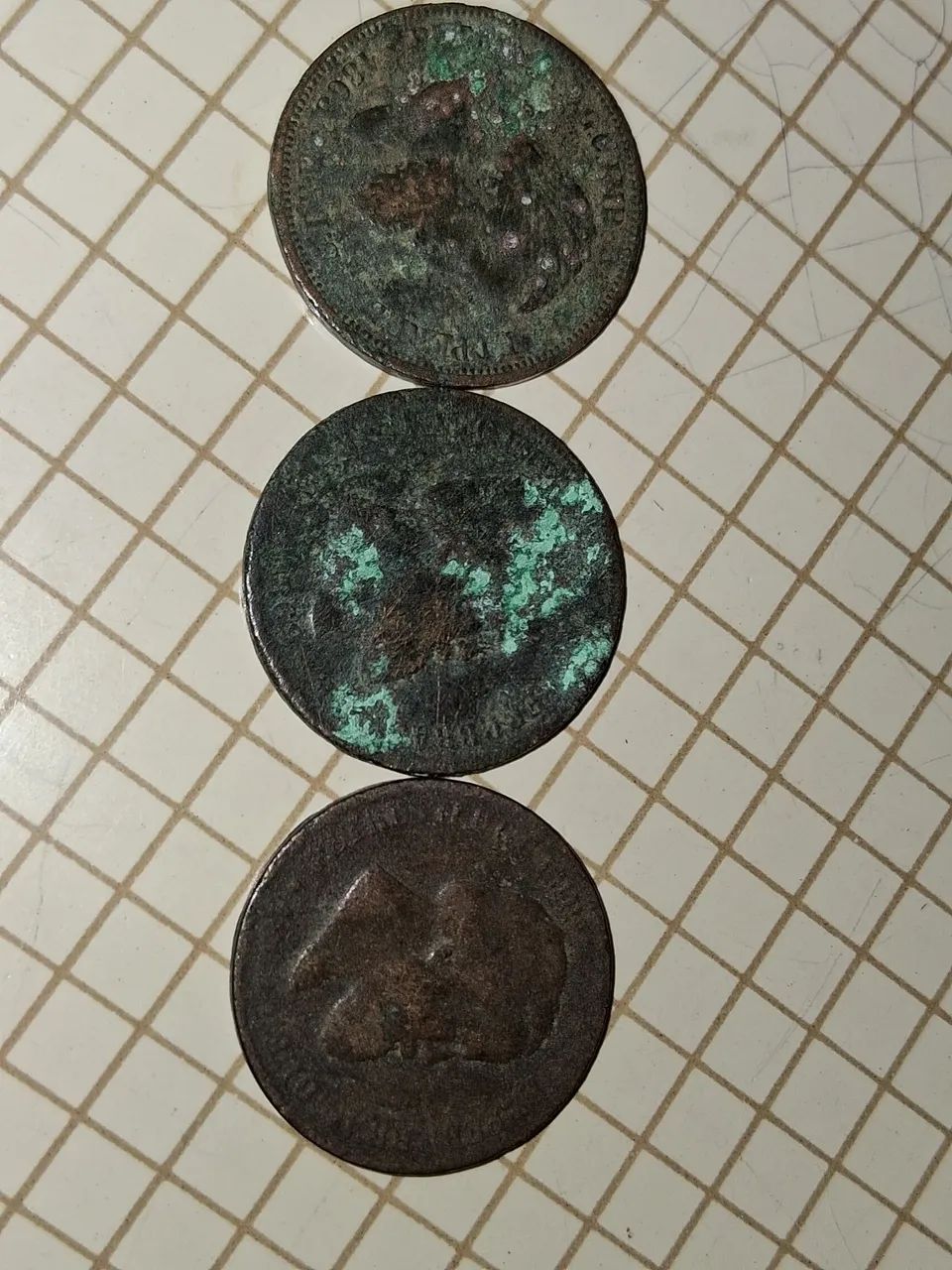 Lote de moedas antigas 10 Réis dom Pedro II  de 1860