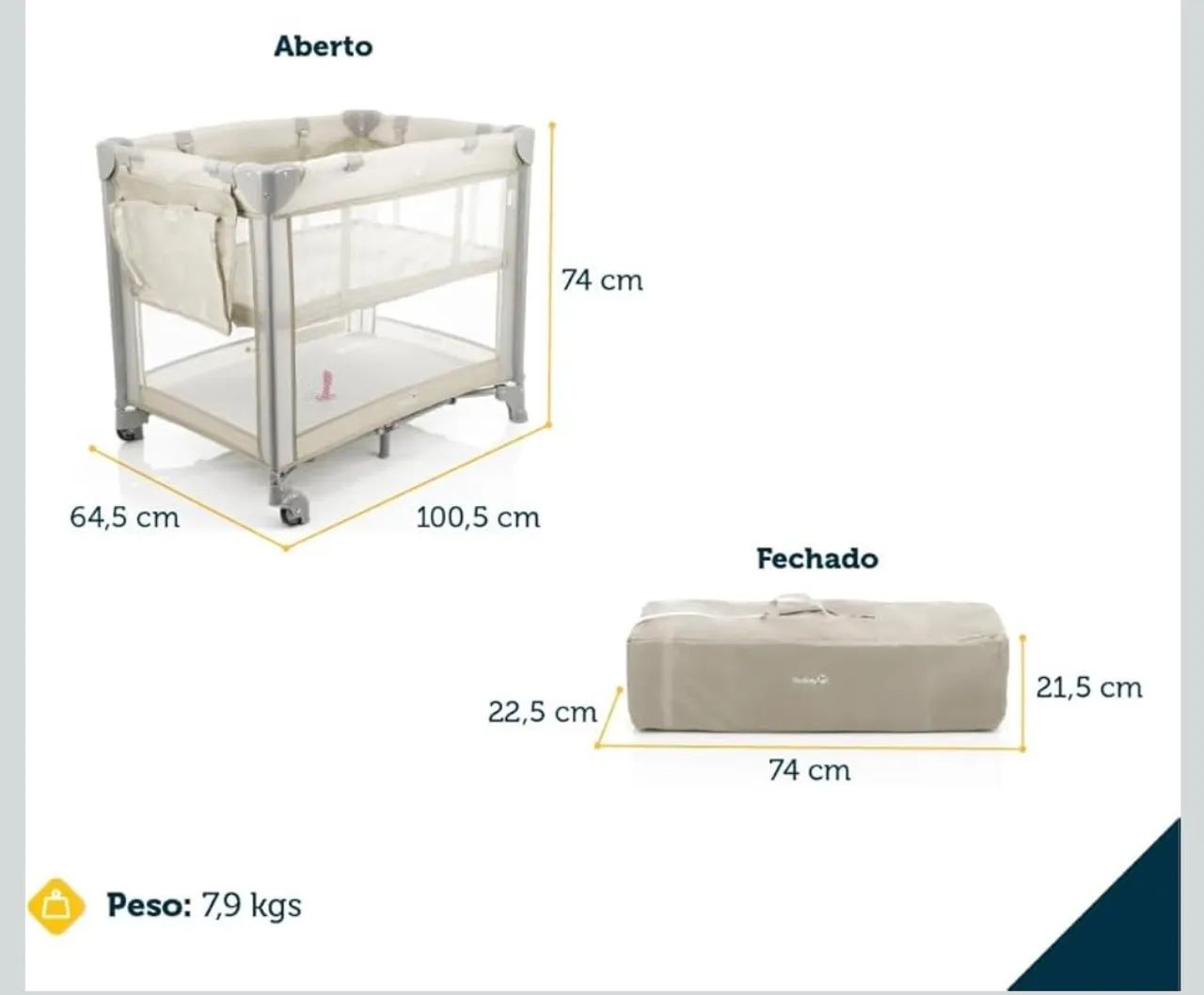 Berço Portátil Mini Play - Marca Safety 1st - Foto 2