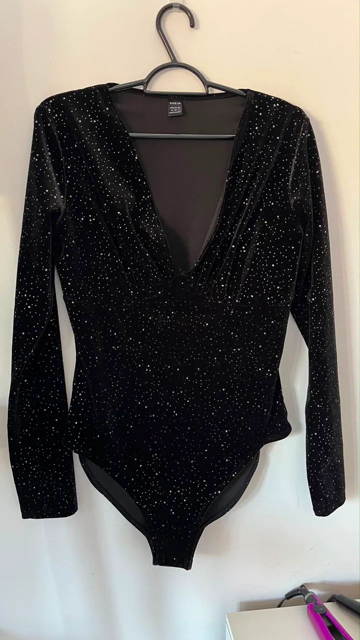 Body com glitter tamanho M- SHEIN