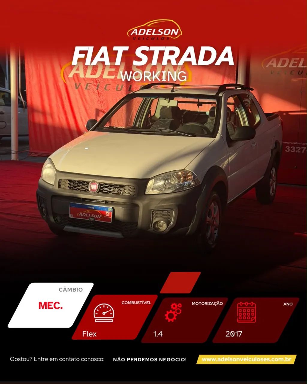 Fiat Strada Working Hard 1.4 Fire Flex 8V CD 2017 - Foto 3