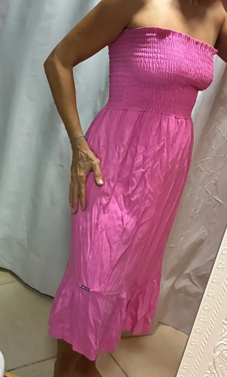 Vestido Rosa lastex M - Foto 2