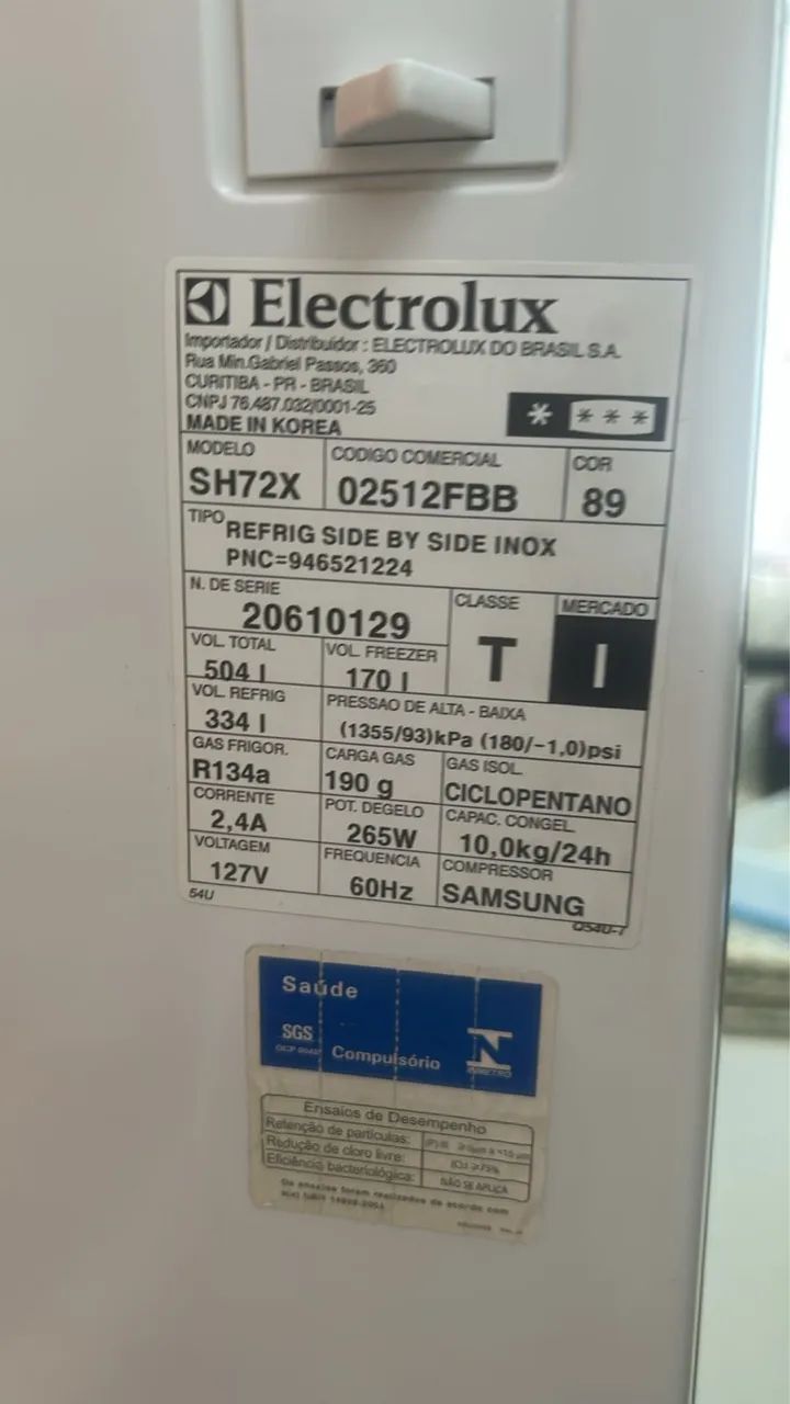 GELADEIRA ELECTROLUX 504 LITROS SIDE BY SIDE - Foto 2