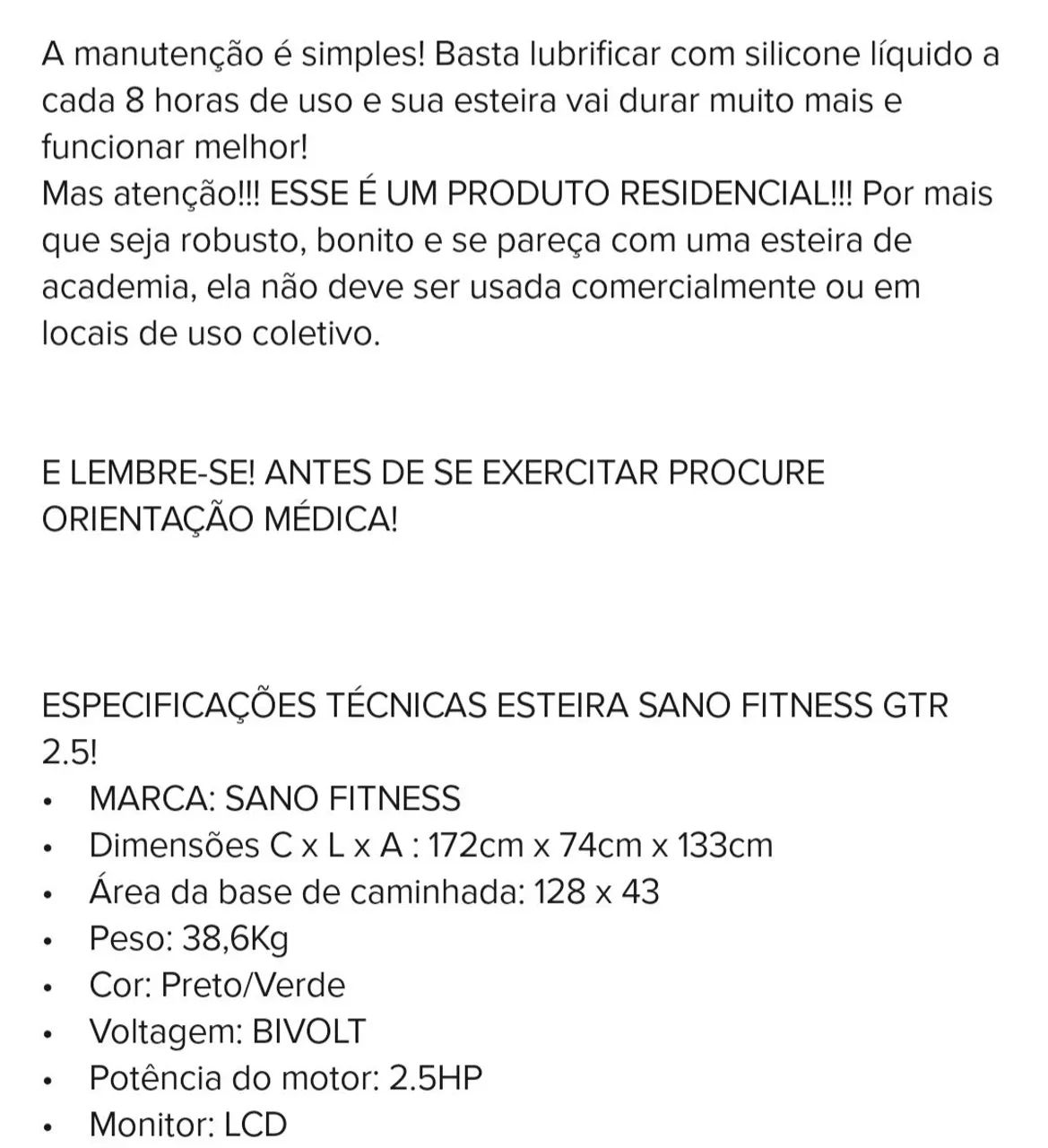 Esteira elétrica Sano Fitness  - Foto 4