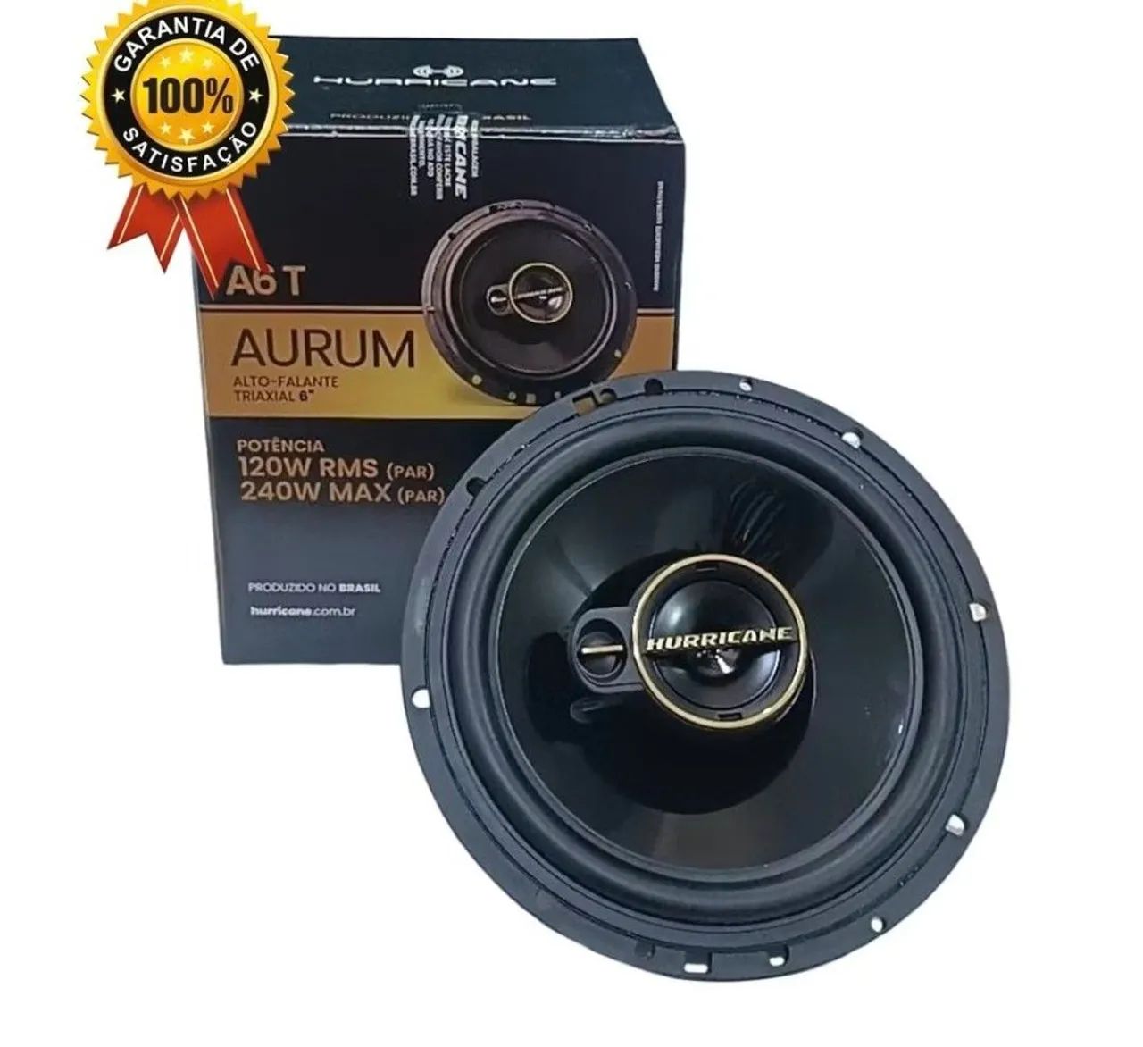 Kit 1 para de alto falantes HURRICANE Triaxial linha aurum A6T 6