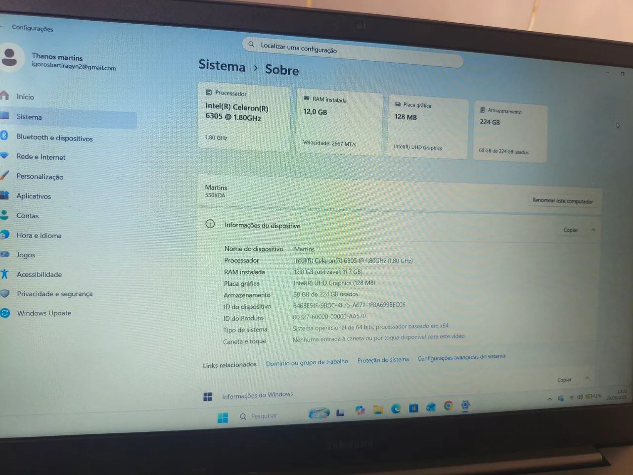 Notebook Samsung Intel Celeron  - Foto 2