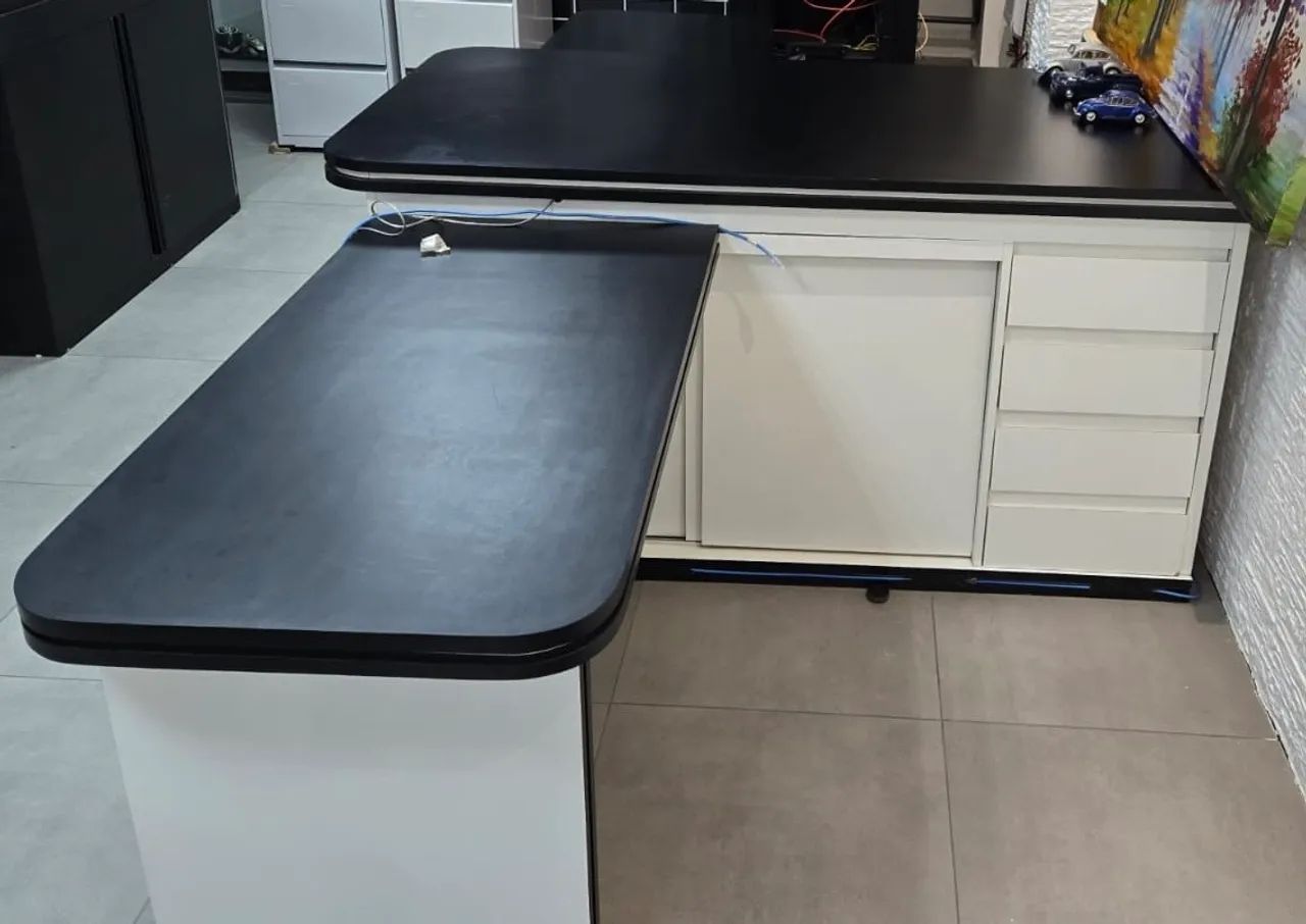 Mesa dupla de escritório 3,1x1,7x0,9m  - Foto 4