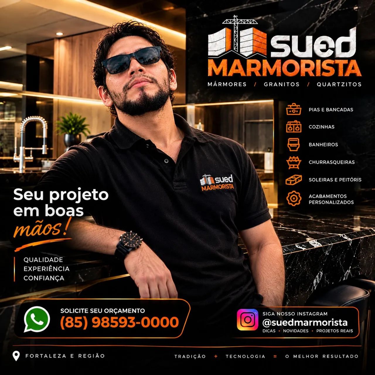 Pias e lavatório sob medida - granito e mármore  - Foto 5