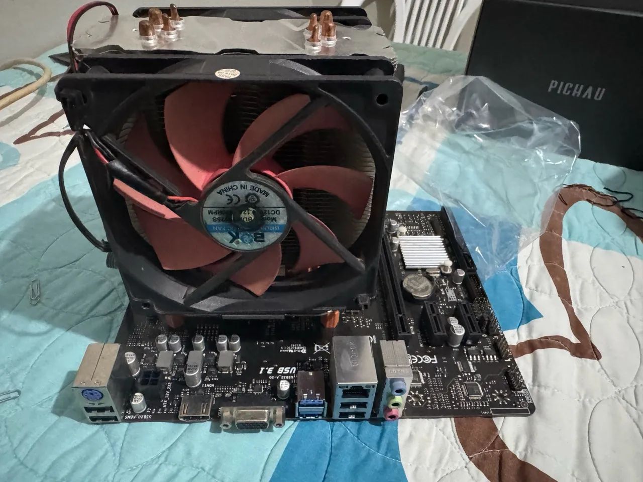 Kit ryzen 1500x placa mãe e cooler 