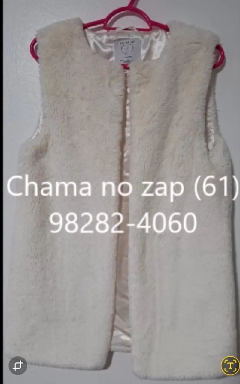 Colete infantil de pelo branco