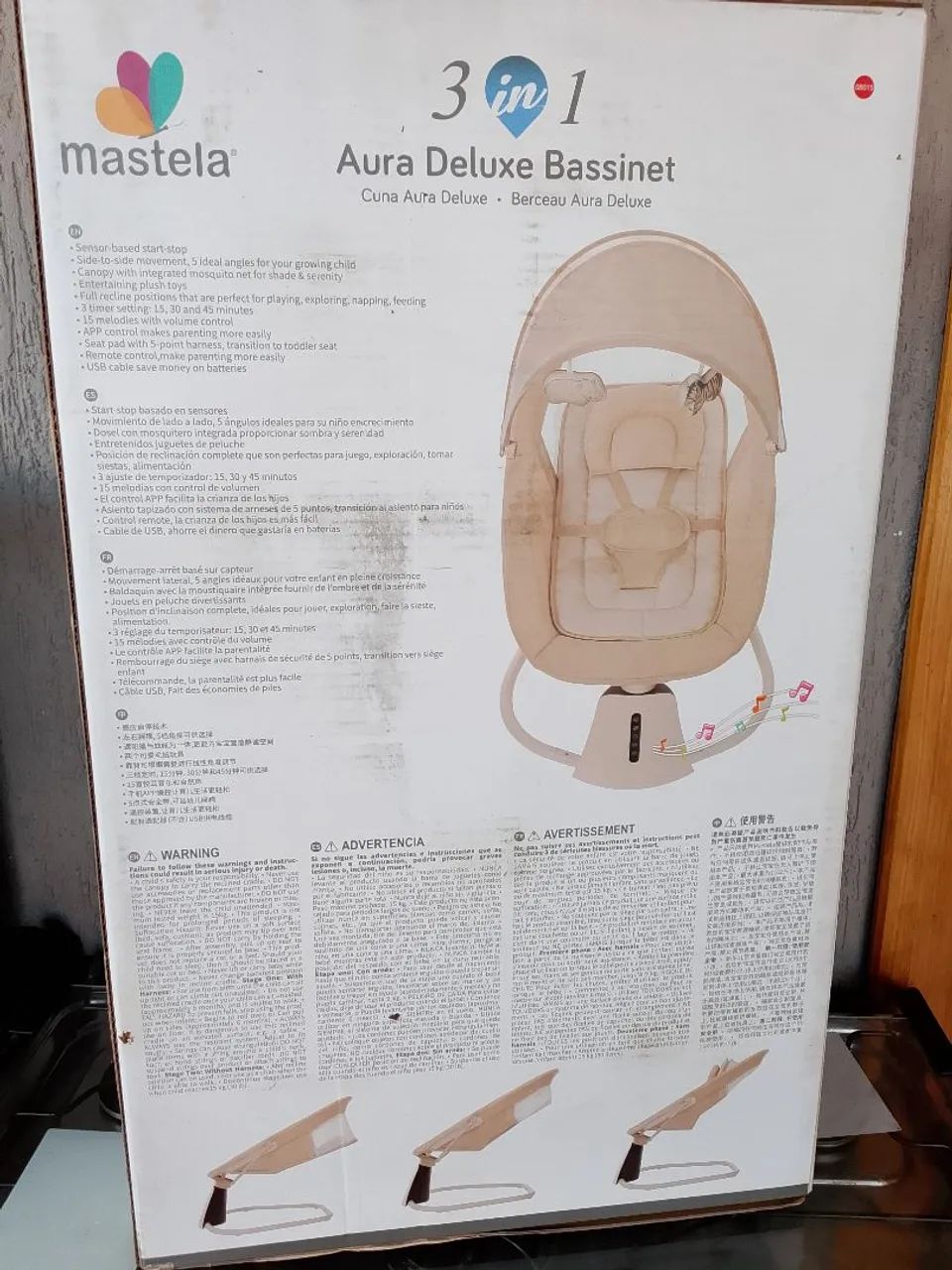Cadeira de balanço sensor de movimento aura deluxe bege - Foto 3