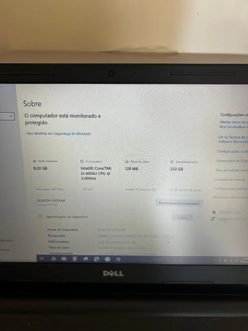 Notebook Dell 8Gb - Core i3 - SSD 250 Gb - Excelente - Foto 2