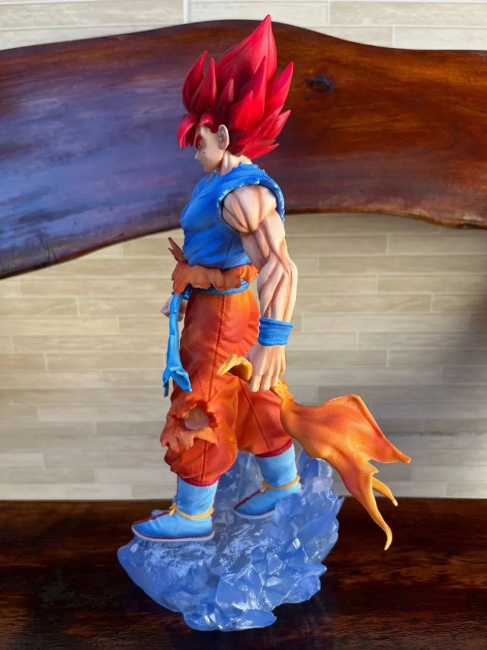 Action Figure Dragon Ball - Goku SJJ God 33cm Com Led e Head Extra - Foto 5