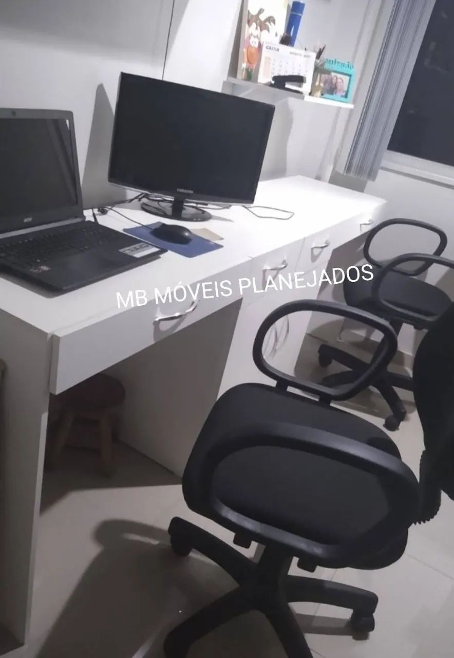 Mesa para escritório nova 100% MDF branco 