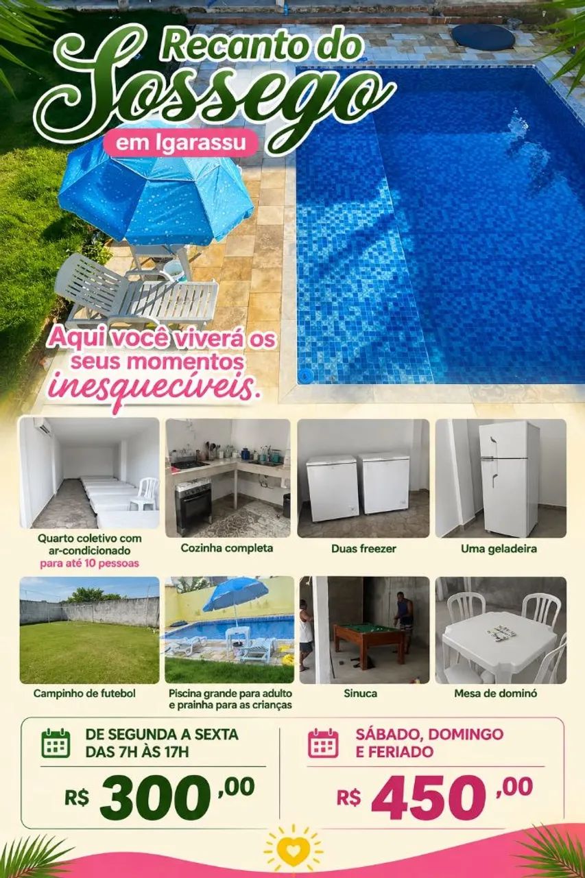 Espaço para lazer,  festas e eventos 