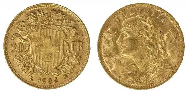 Moeda de Ouro de 20 Francos Suiça - Foto 2