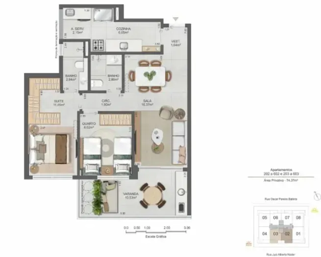 PLANTA 74m²
