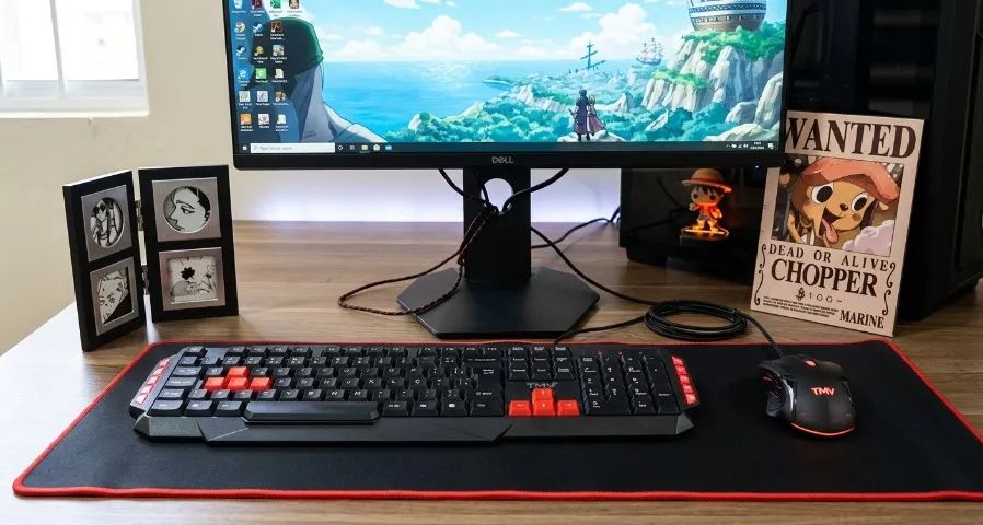 Mousepad 70x30cm Borda Vermelha - Foto 3