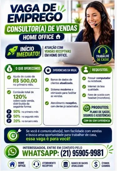 Consultor de Vendas HOME OFFICE