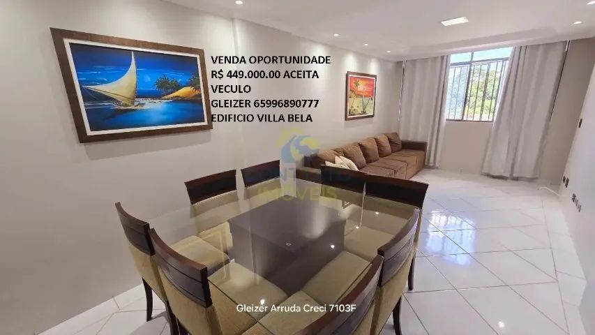 EDIFICIO VILA BELA CENTRO DE CUIABA AV DO CPA 3 QUARTOS COM PLANEJADOS E AR CONDICIONADO 