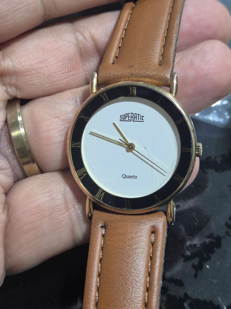 Relógio SUPERATIC  DOURADO  QUARTZ    -  ÓTIMO ESTADO - Foto 5