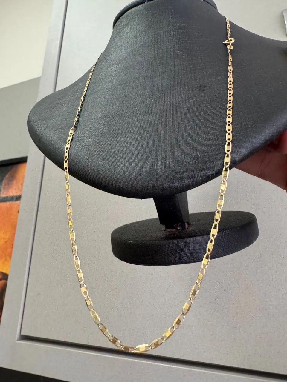 Corrente Piastrine de ouro 18k procedência garantia eterna