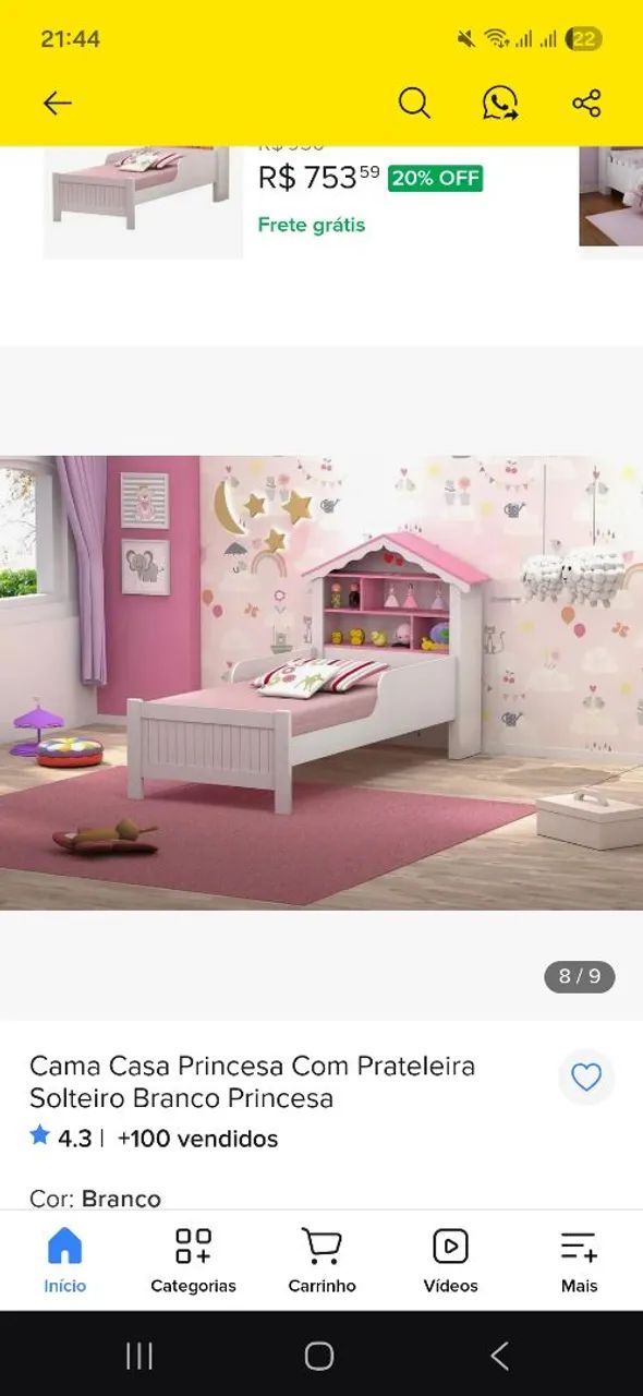 Cama casinha infantil menina