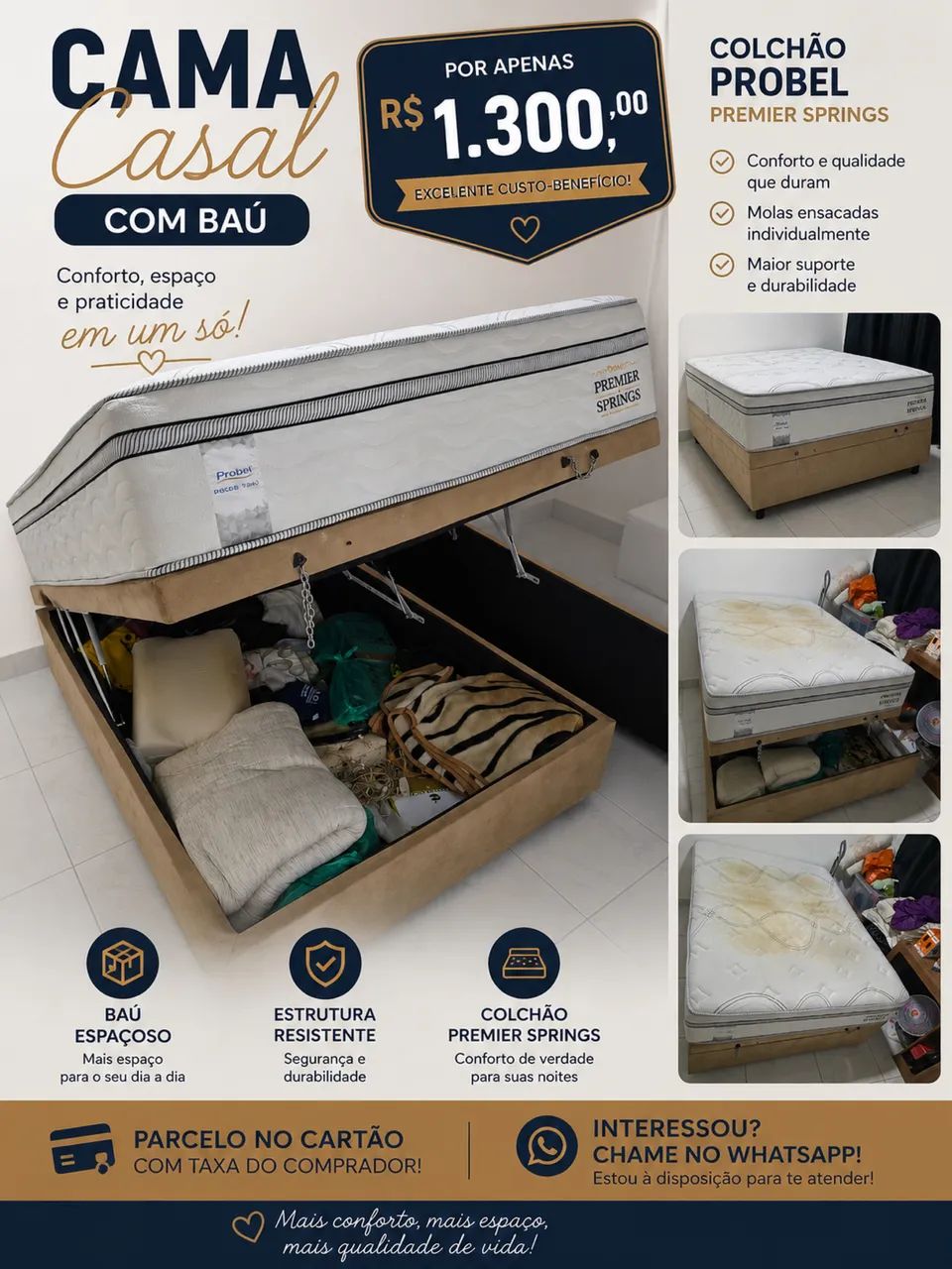 Cama de Casal Baú 