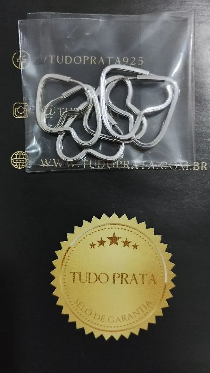 Argola de prata coração  - Foto 4