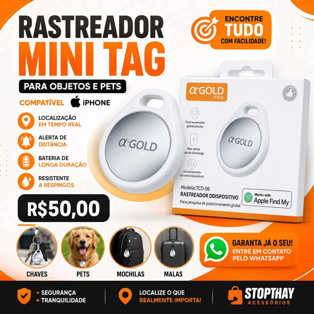 TAG DE RASTREAMENTO COMPATÍVEL PARA IPHONE