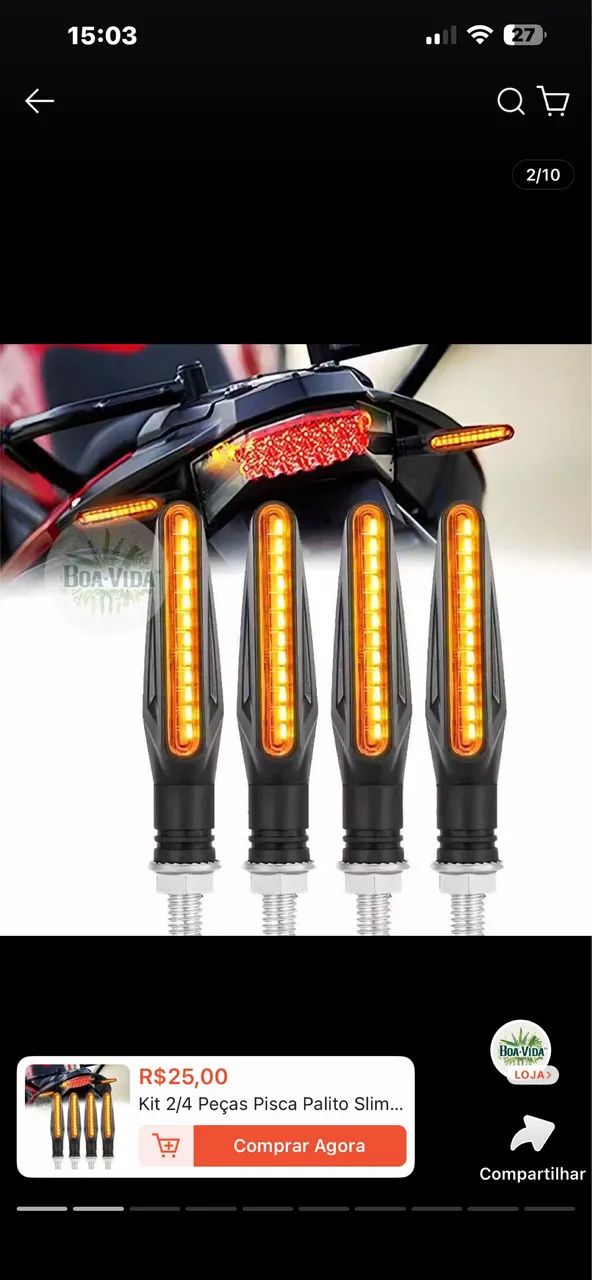 Piscas em LED com iluminação continua 